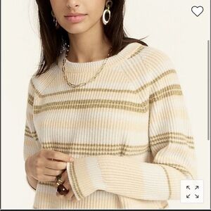 J Crew Striped Cashmere Crewneck Sweater
